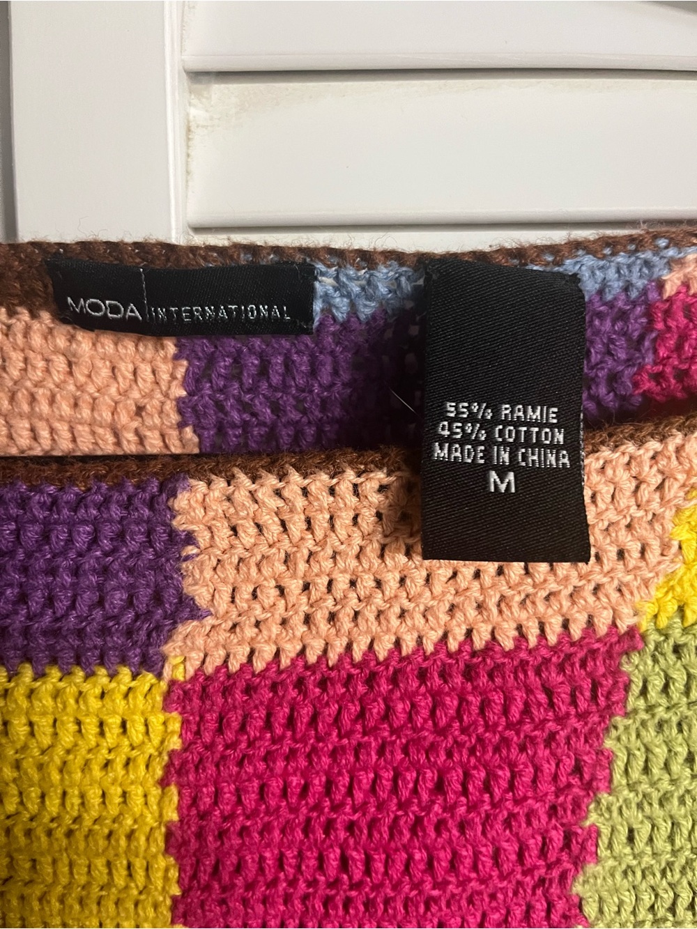 Colorblock Crochet Crop Sweater - Multicolor - Picture 4 of 6